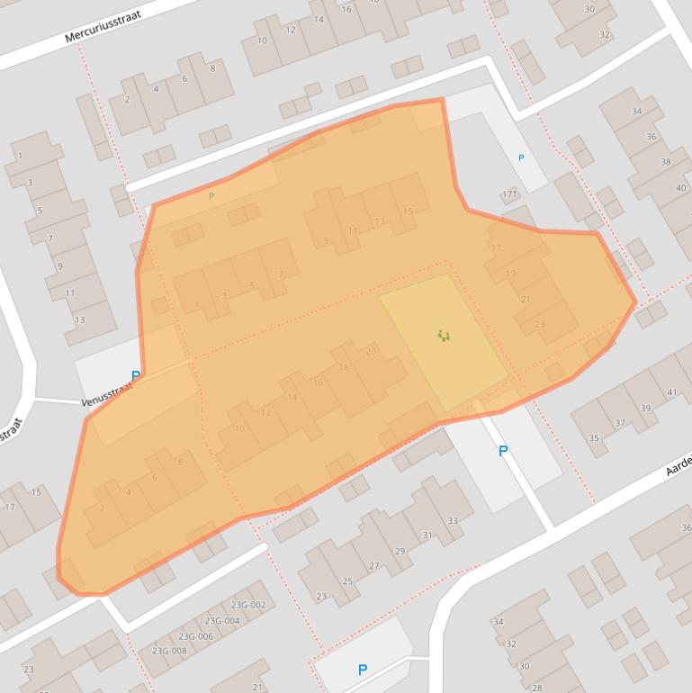 Kaart van postcodegebied 1716WK.