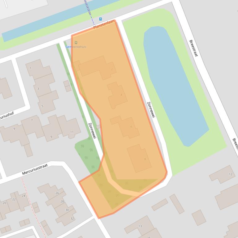 Kaart van postcodegebied 1716WP.