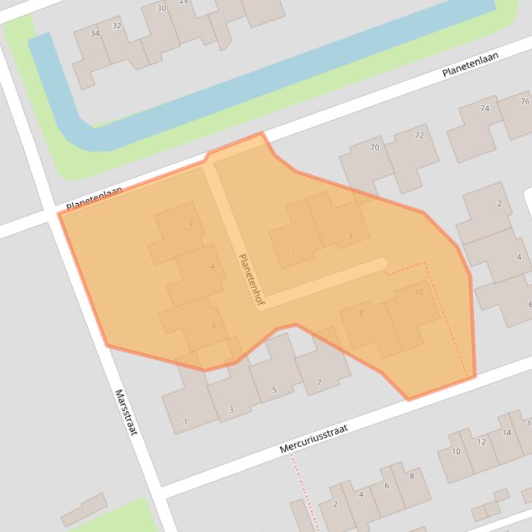 Kaart van postcodegebied 1716WS.