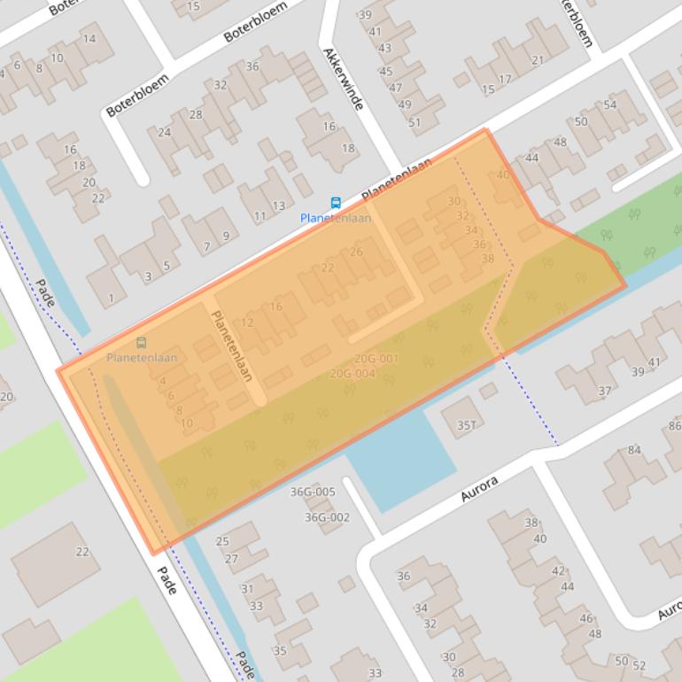 Kaart van postcodegebied 1716WX.