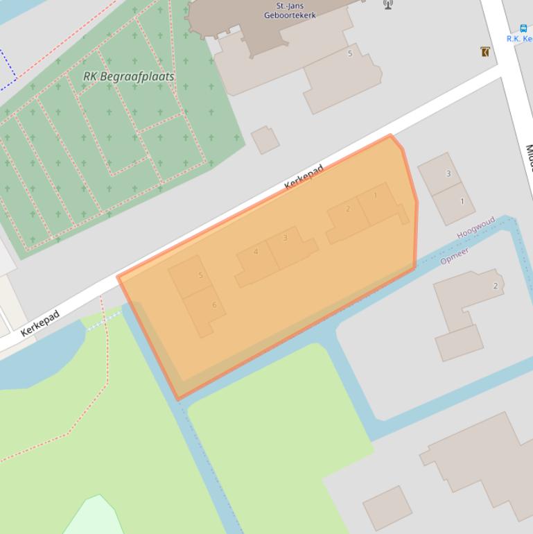 Kaart van postcodegebied 1718AA.