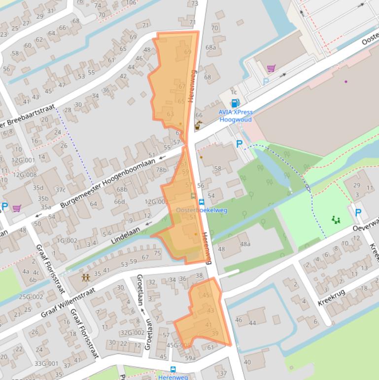 Kaart van postcodegebied 1718AC.