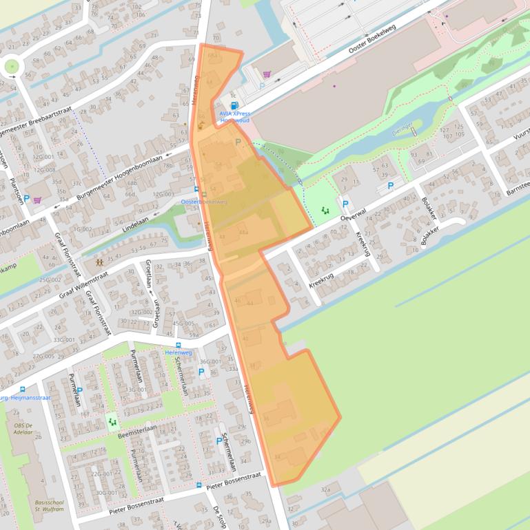 Kaart van postcodegebied 1718AG.