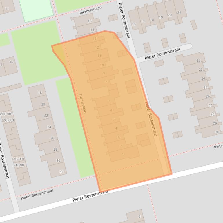 Kaart van postcodegebied 1718AP.