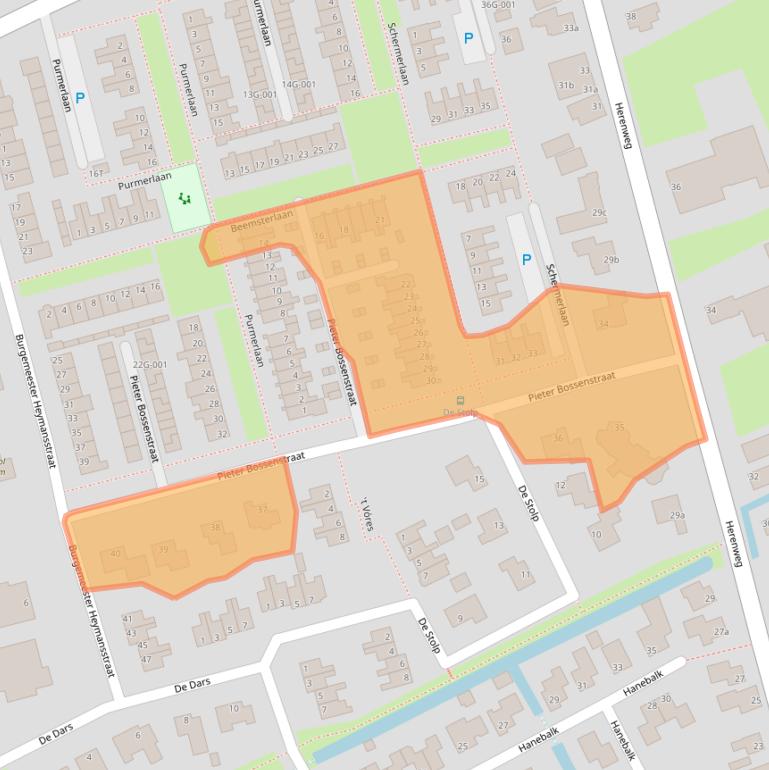 Kaart van postcodegebied 1718AR.