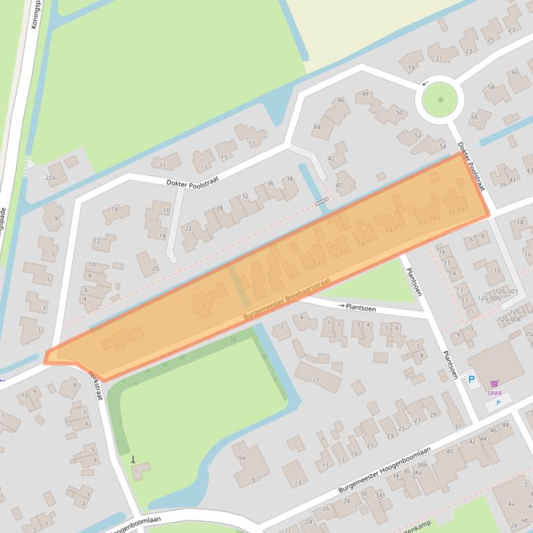 Kaart van postcodegebied 1718BA.