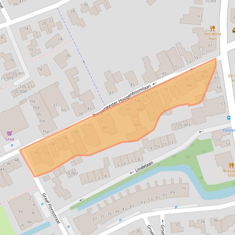 Kaart van postcodegebied 1718BK.