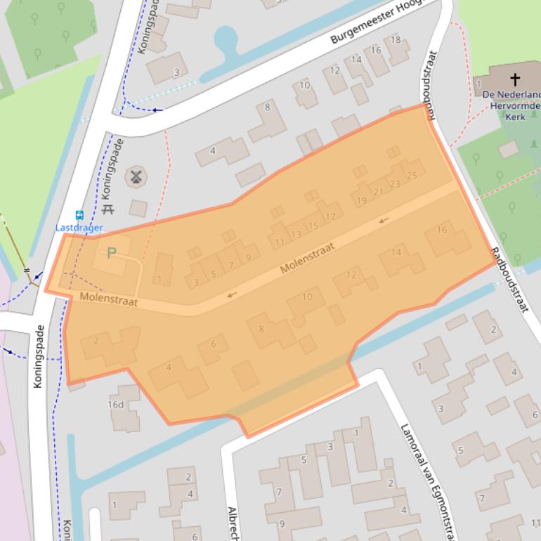 Kaart van postcodegebied 1718BL.