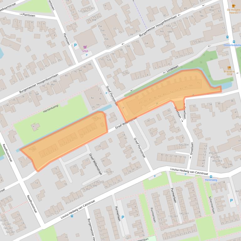 Kaart van postcodegebied 1718BR.
