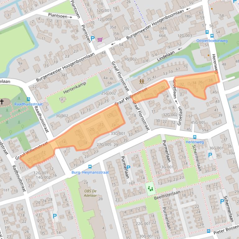 Kaart van postcodegebied 1718BS.