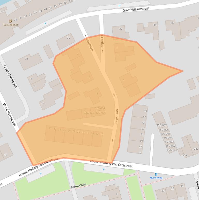 Kaart van postcodegebied 1718BT.