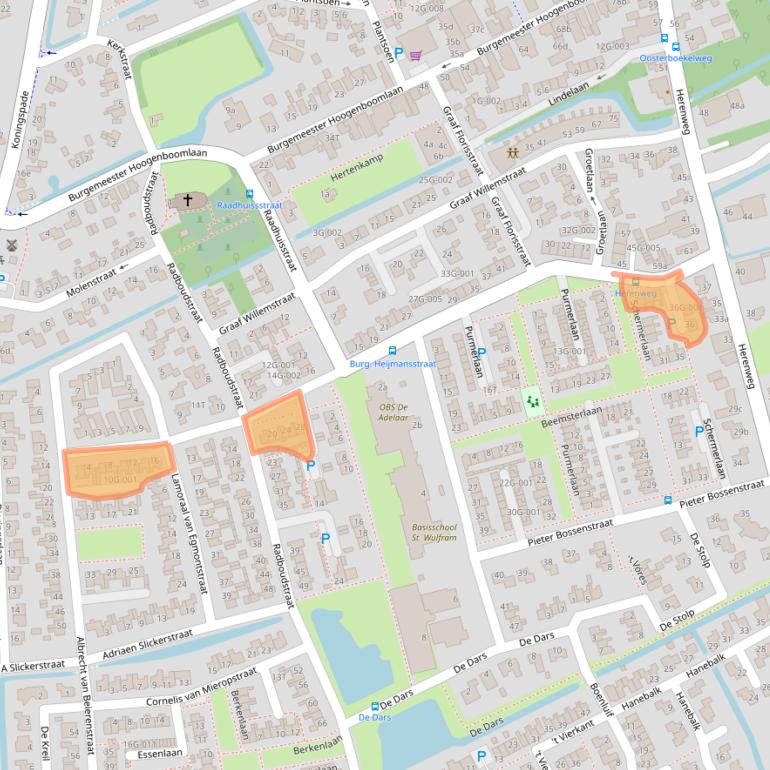 Kaart van postcodegebied 1718BX.