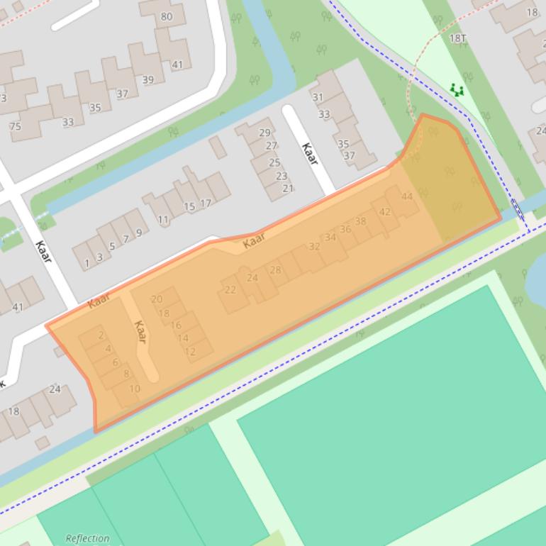 Kaart van postcodegebied 1718CK.