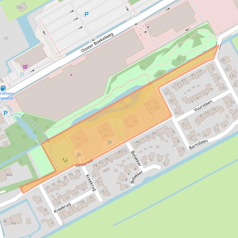 Kaart van postcodegebied 1718DB.