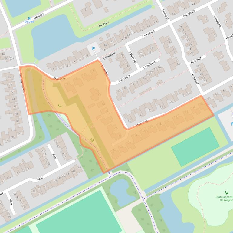 Kaart van postcodegebied 1718ED.