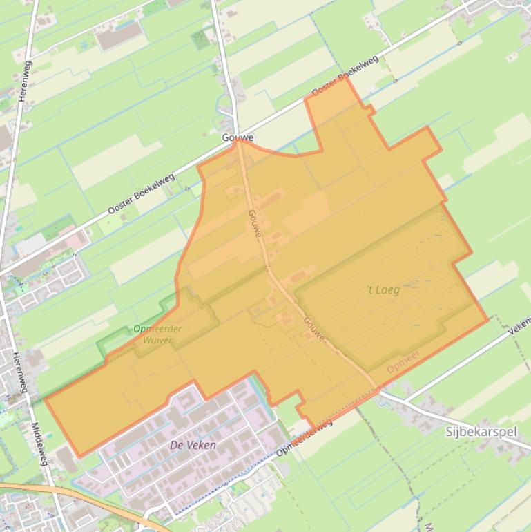 Kaart van postcodegebied 1718LJ.