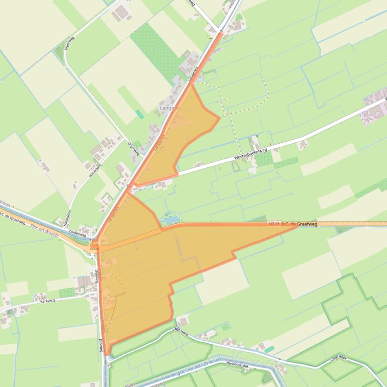 Kaart van postcodegebied 1718MB.