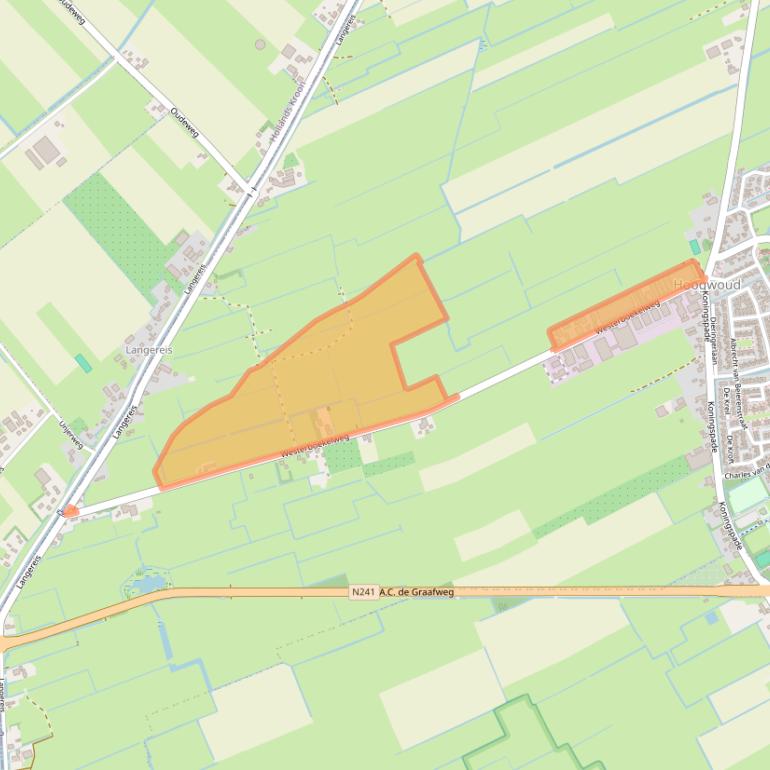 Kaart van postcodegebied 1718MJ.