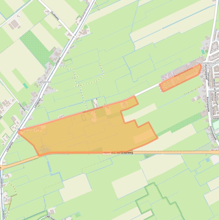 Kaart van postcodegebied 1718MK.