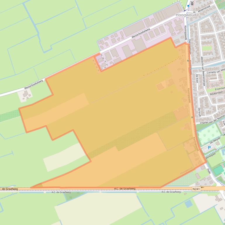 Kaart van postcodegebied 1718ML.