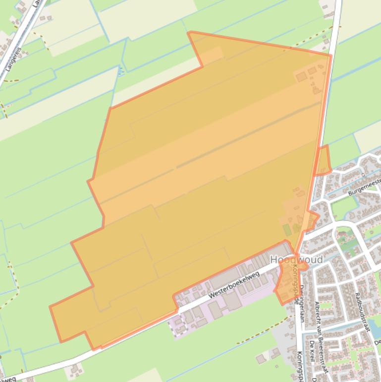 Kaart van postcodegebied 1718MN.