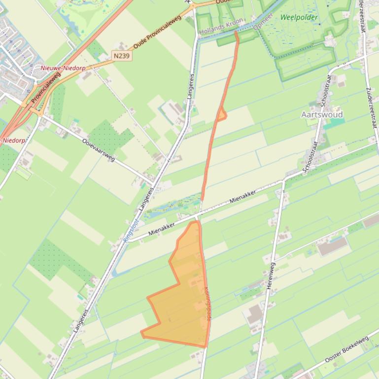 Kaart van postcodegebied 1718MP.