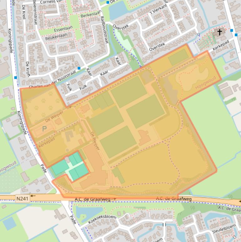 Kaart van postcodegebied 1718MS.
