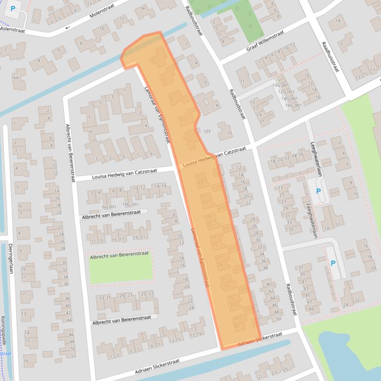 Kaart van postcodegebied 1718XB.