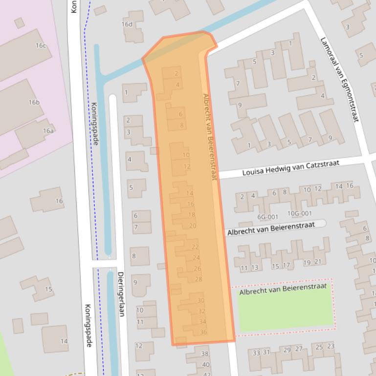 Kaart van postcodegebied 1718XJ.