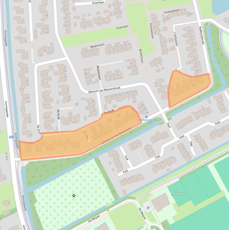 Kaart van postcodegebied 1718XS.