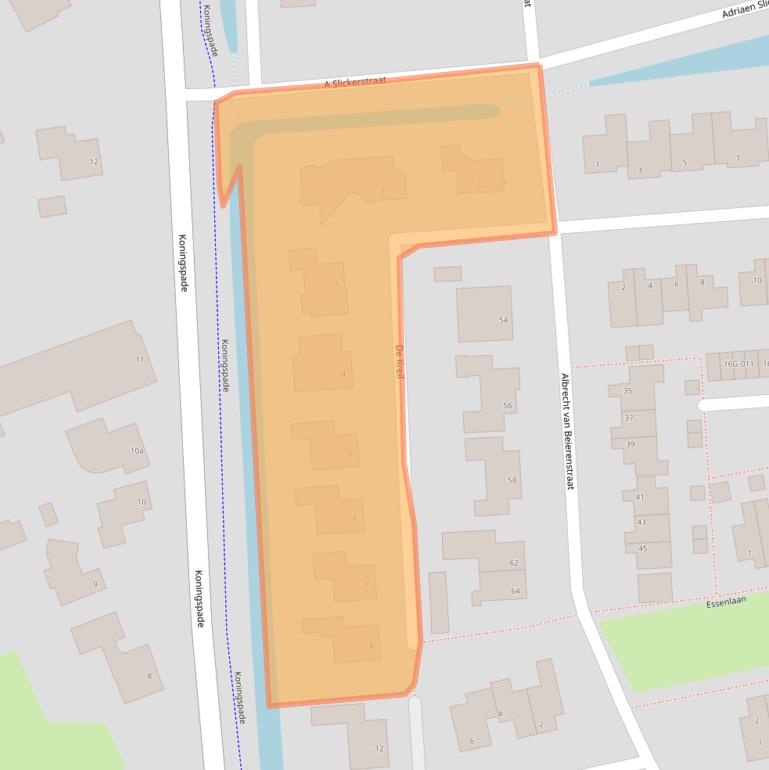 Kaart van postcodegebied 1718XX.