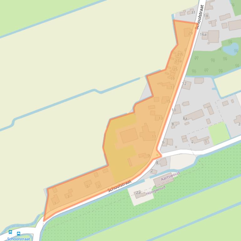 Kaart van postcodegebied 1719AS.