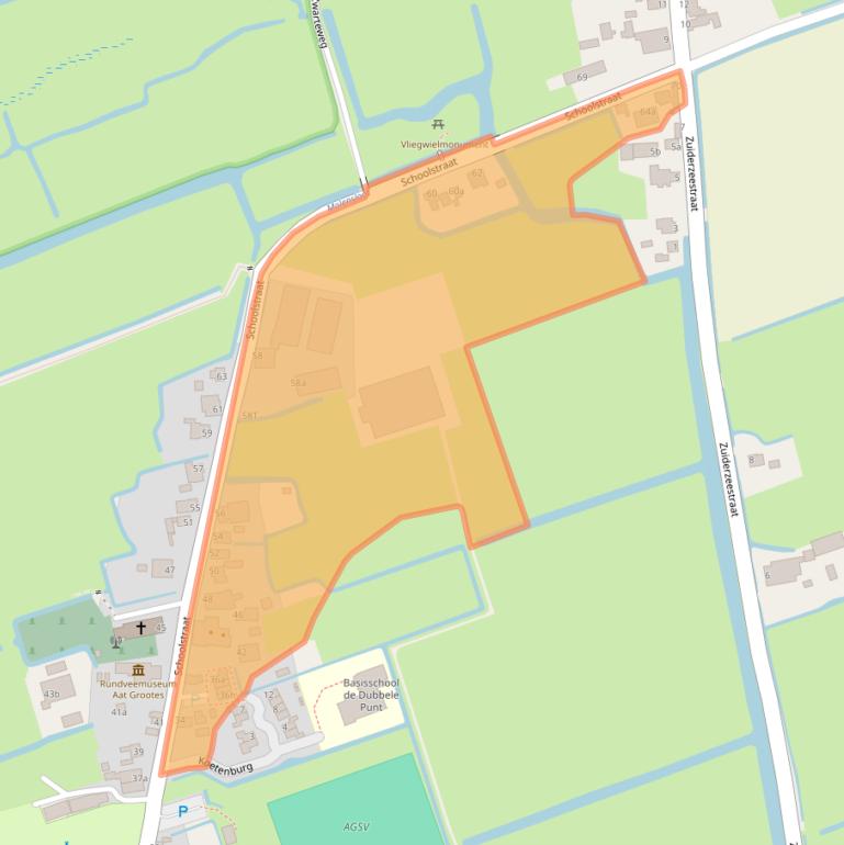 Kaart van postcodegebied 1719AW.