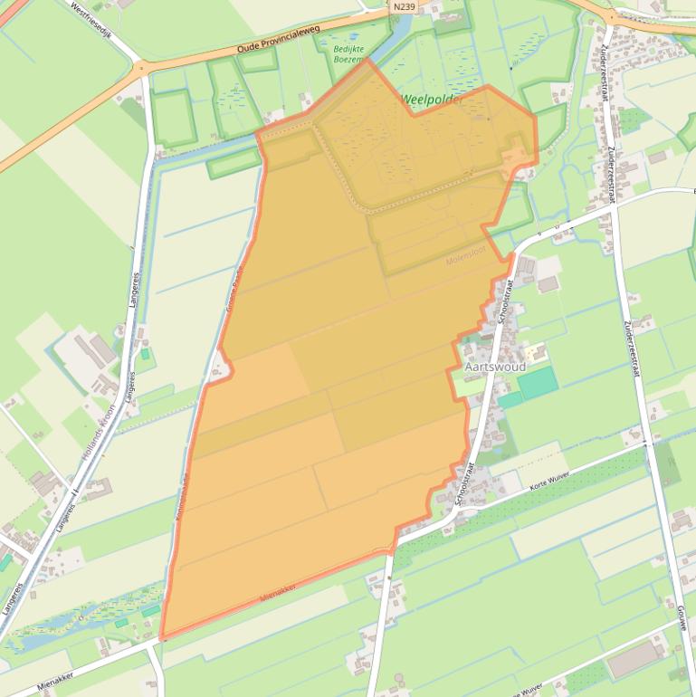 Kaart van postcodegebied 1719AX.