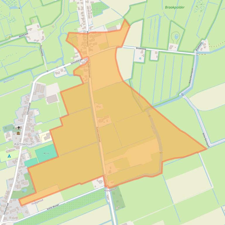 Kaart van postcodegebied 1719LA.