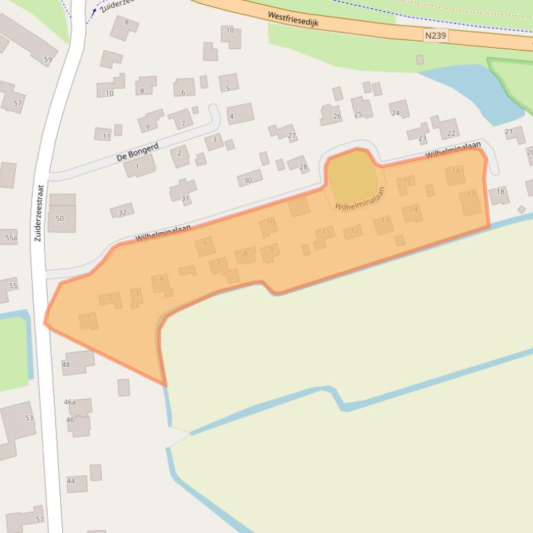 Kaart van postcodegebied 1719LE.