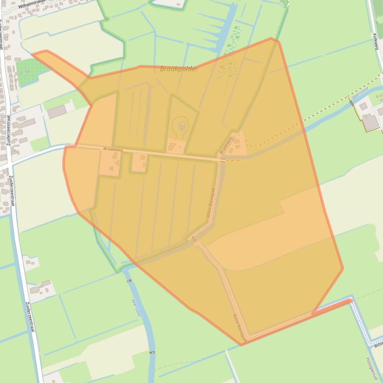 Kaart van postcodegebied 1719LH.