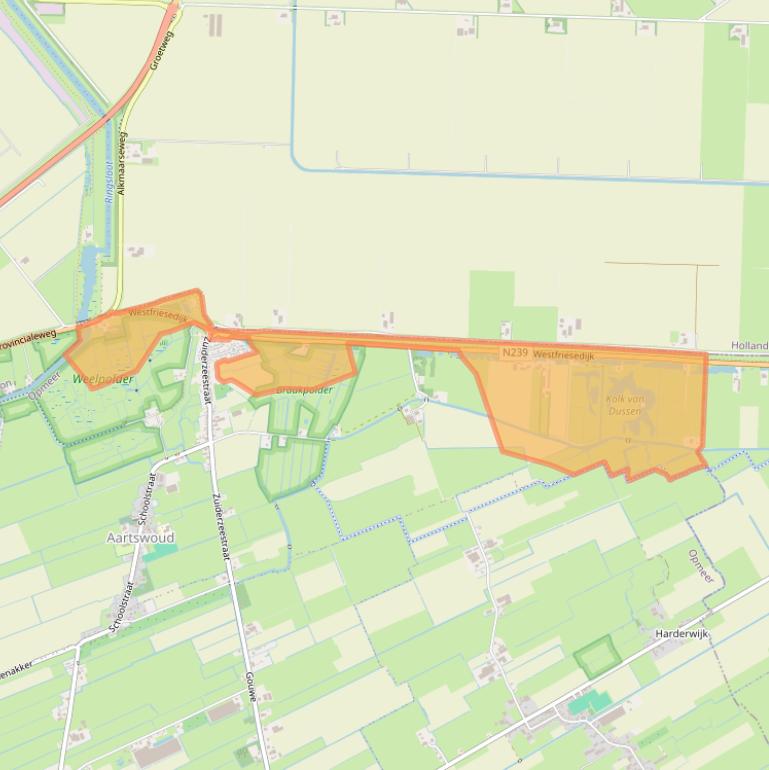 Kaart van postcodegebied 1719NK.
