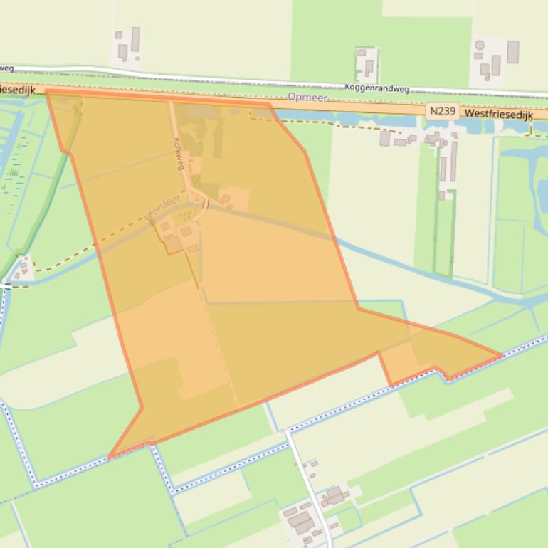Kaart van postcodegebied 1719NL.