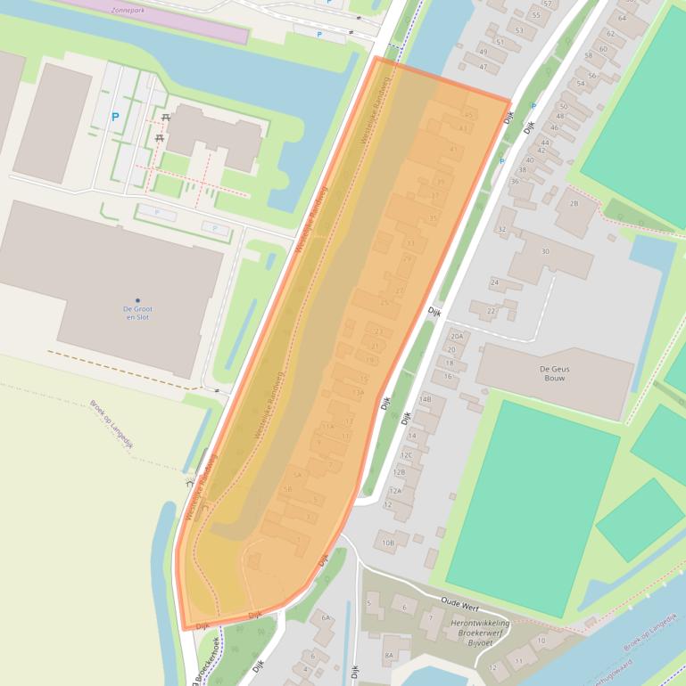 Kaart van postcodegebied 1721AA.
