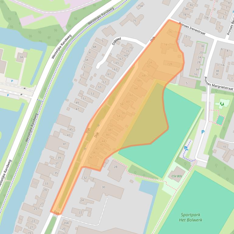 Kaart van postcodegebied 1721AG.