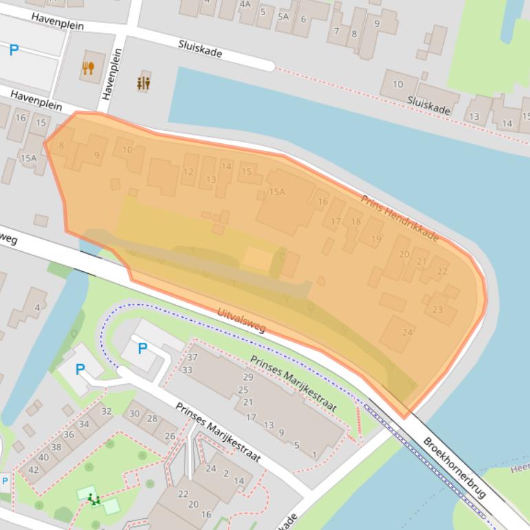 Kaart van postcodegebied 1721AK.