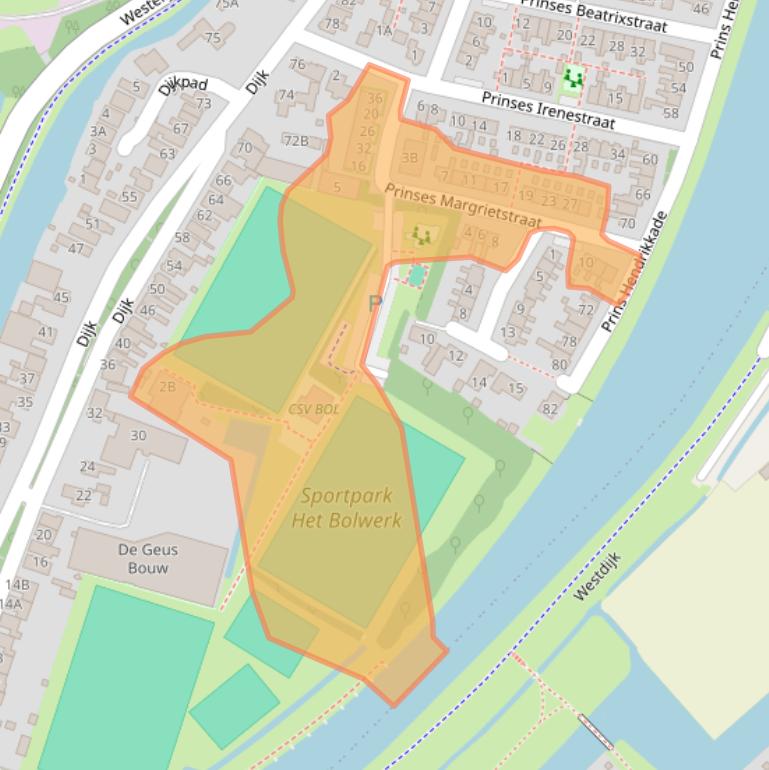 Kaart van postcodegebied 1721AN.