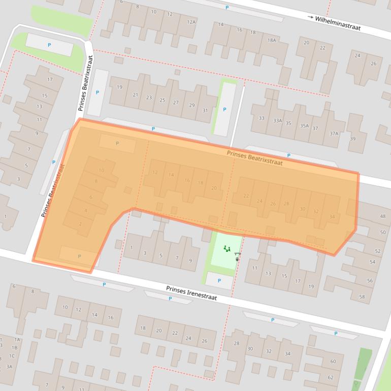 Kaart van postcodegebied 1721AT.