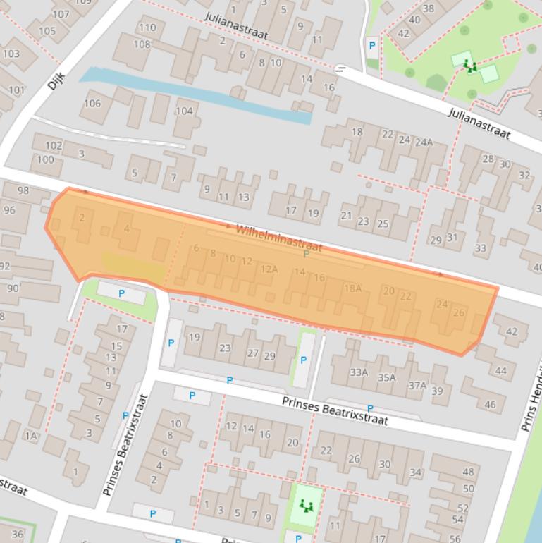 Kaart van postcodegebied 1721AW.
