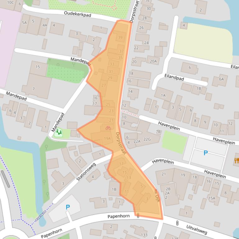 Kaart van postcodegebied 1721BA.