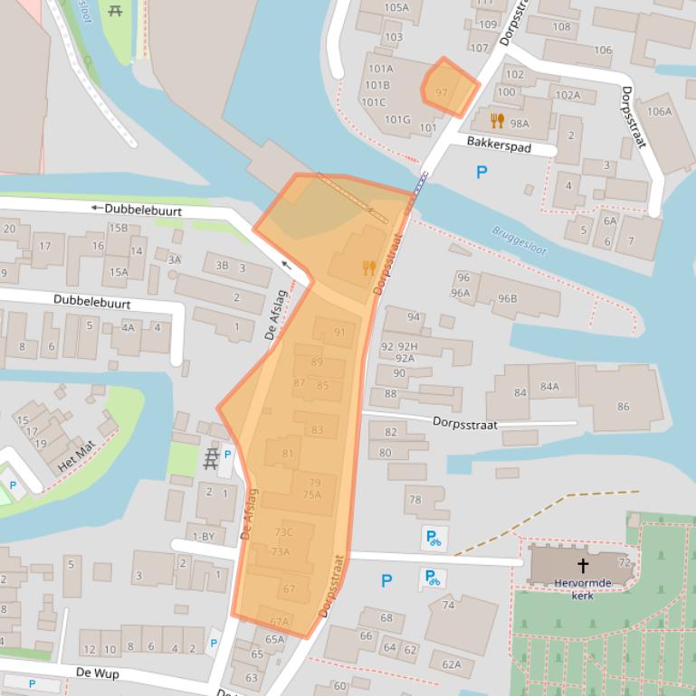 Kaart van postcodegebied 1721BC.