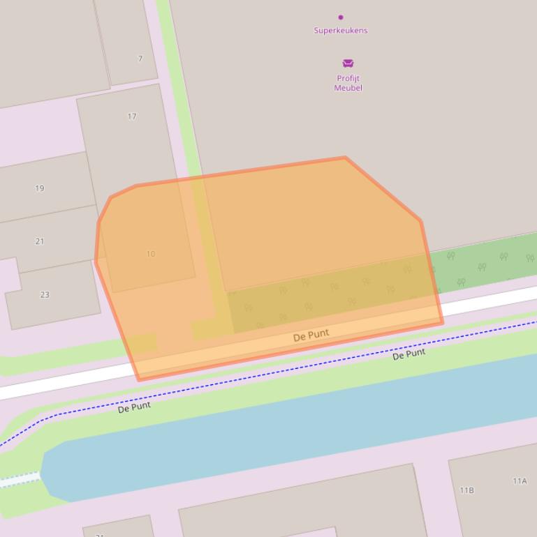 Kaart van postcodegebied 1721BZ.