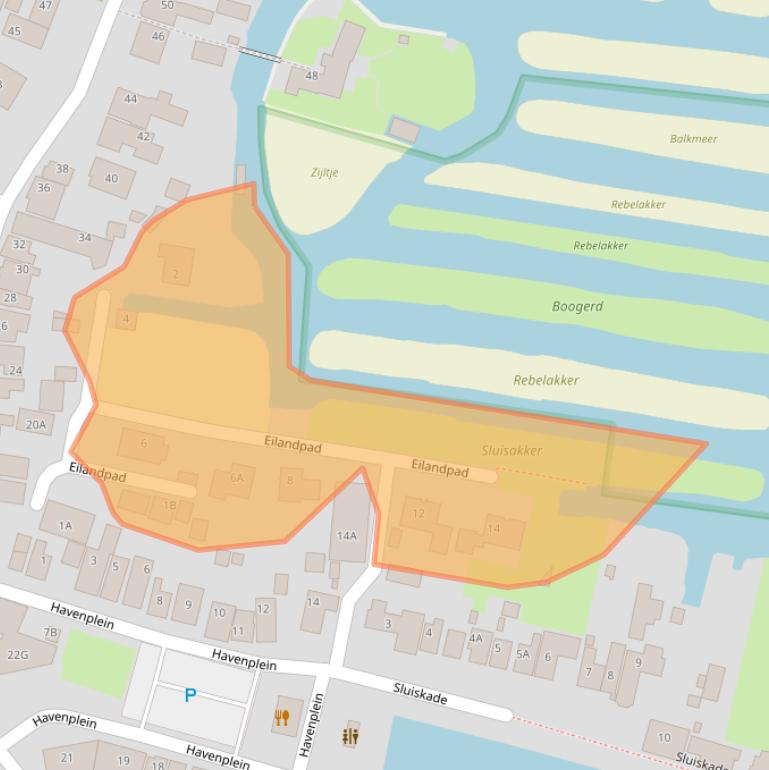 Kaart van postcodegebied 1721CJ.