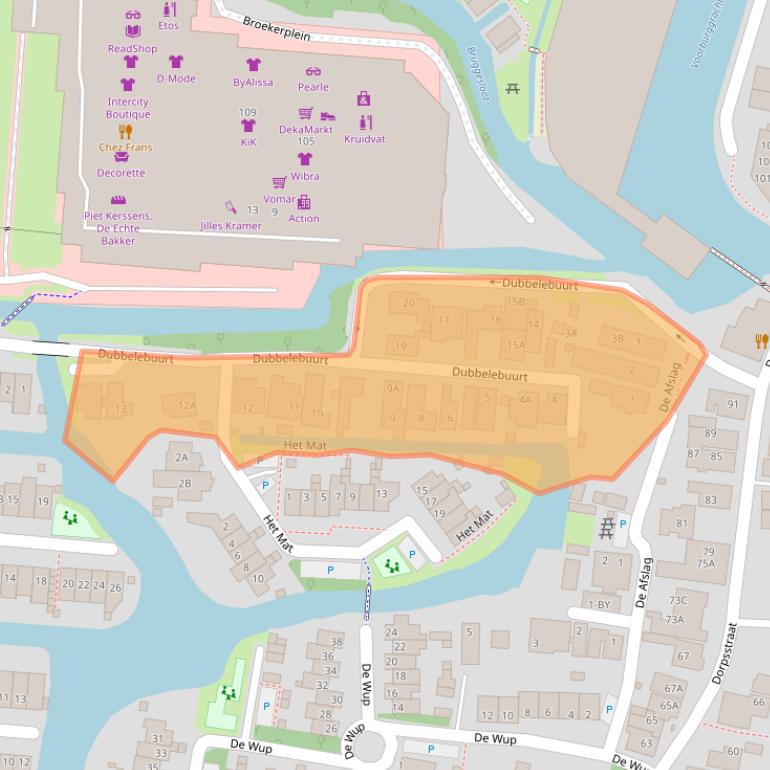 Kaart van postcodegebied 1721CL.